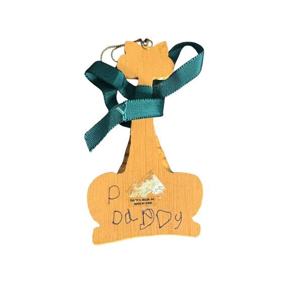 Striped Cat Christmas Ornament With Green Ribbon & Wreath - Picture 11 of 12